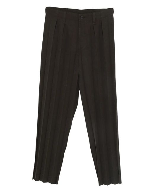 Homme Plissé Issey Miyake Black Pleated Trousers for men