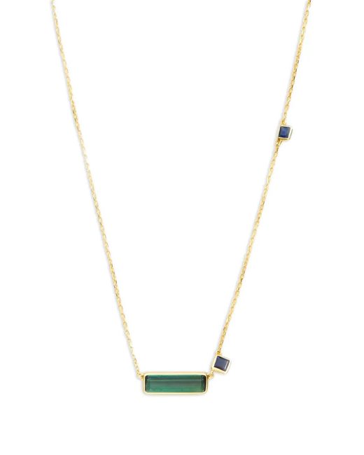 Yi Collection Metallic 18K Tourmaline And Sapphire Bar Necklace