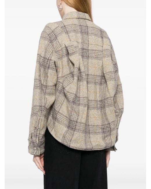 JNBY Brown Check-Print Wool Jacket