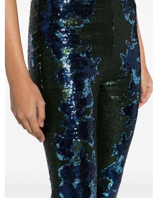 Cynthia Rowley Blue High-waisted Flared Trousers