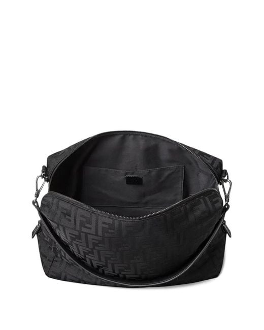 Fendi Black Large Lui Ff-Pattern Messenger Bag for men