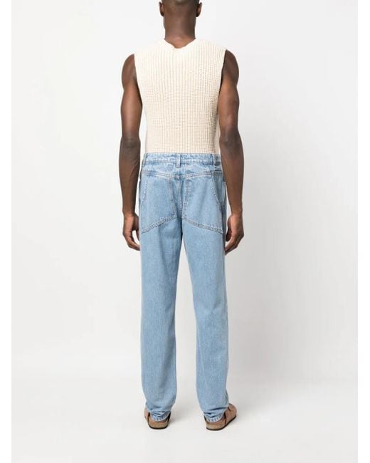 Eckhaus Latta ミッドライズ ストレートジーンズ Blue