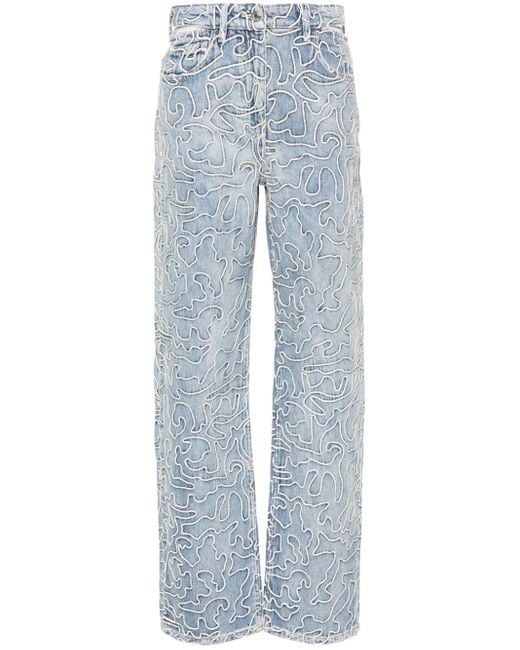 IRO Blue Lambert Embroidered-pattern Jeans
