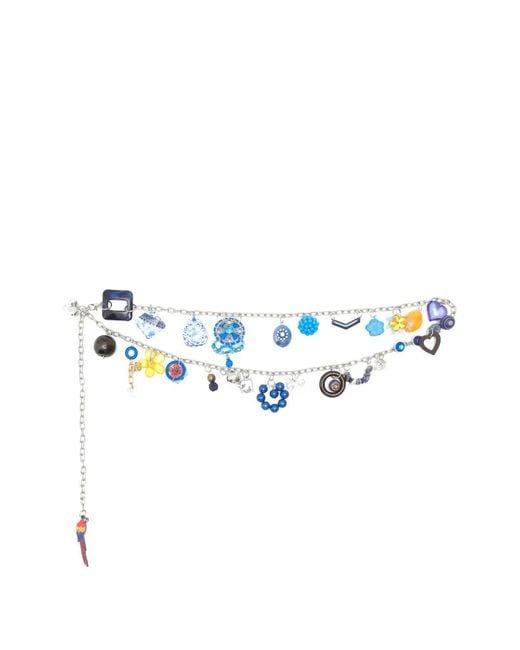Amir Slama Blue Charm Chain Belt