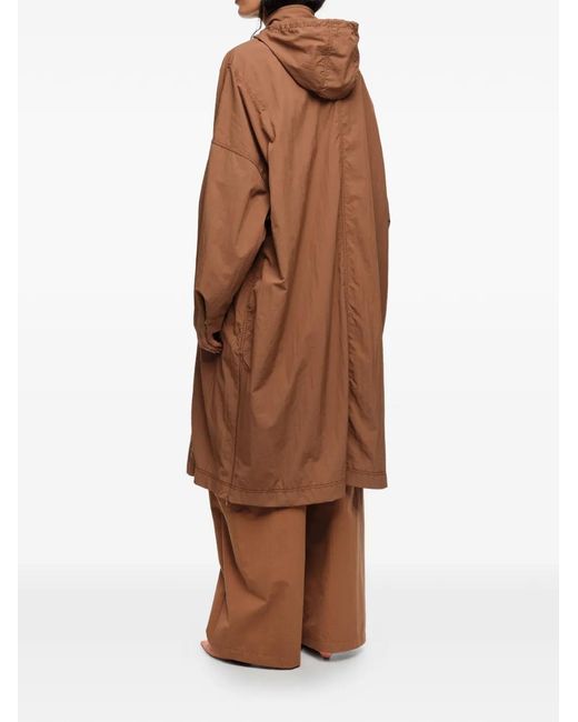 Bimba Y Lola Brown Hooded Zip-Fastening Jacket