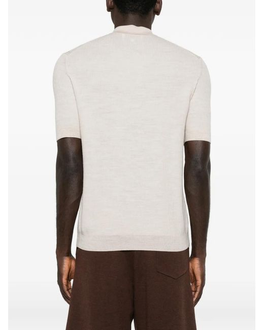 Bompard White Micro-Stripe Polo Shirt for men