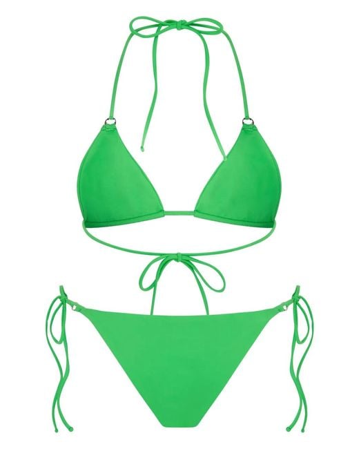 Let's Swim Green Triangle Bikini Top