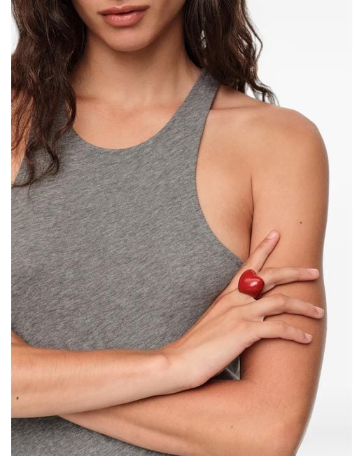 Bimba Y Lola Red Enameled Heart Ring
