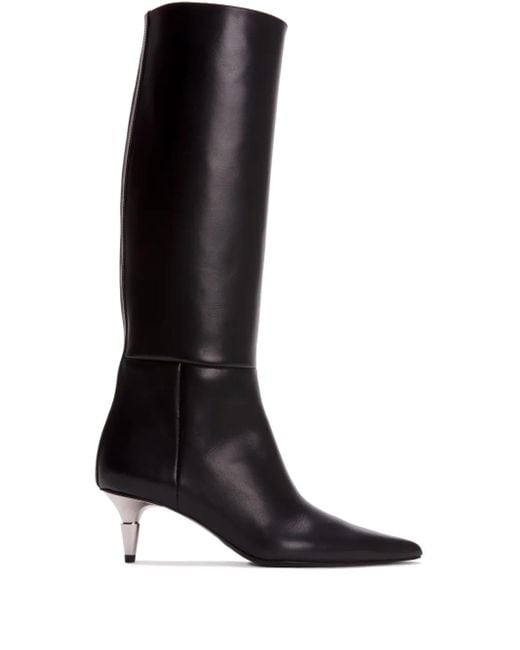 Proenza Schouler Black Spike Pointed-Toe Knee-High Boots