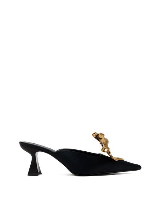 Cult Gaia Black Sculpted Heeled Mules