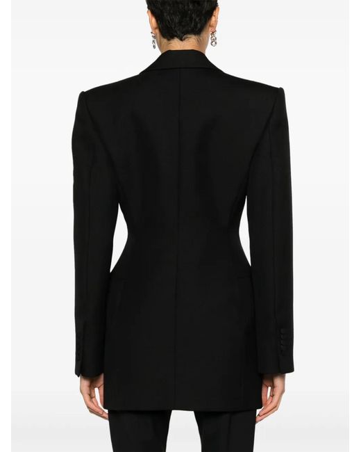 Wardrobe NYC Black Fitted-Waistline Double-Breasted Blazer Dress