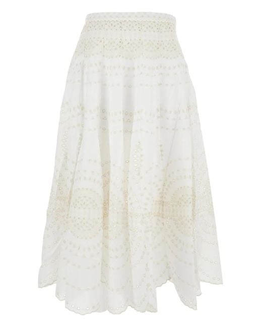 スカート Charo Ruiz SS25 Midi Skirt Livvy (254401 IVORYNELUM) Charo Ruiz Livvy Midi Skirt in White | Lyst