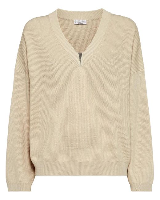 Brunello Cucinelli モニーレトリム セーター Natural