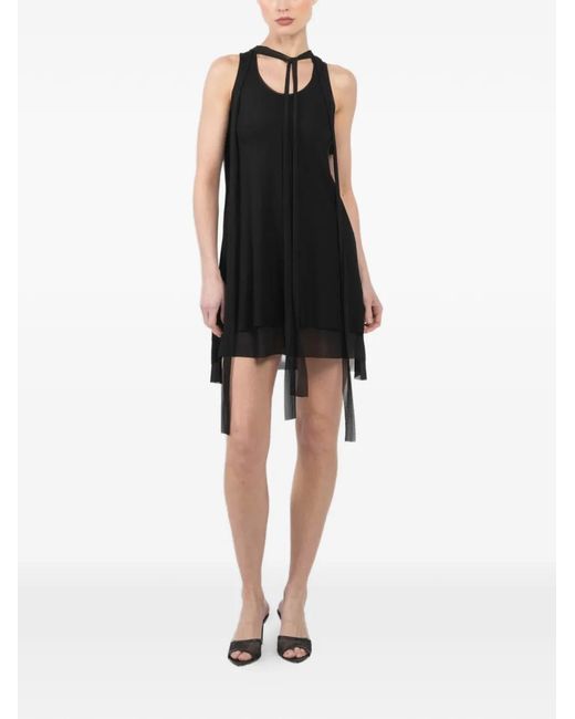 Setchu Women's Black Tie-Neck Mini Dress - www.disolcolor.com