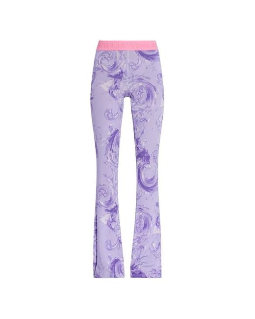Versace Jeans Couture Purple Flared Trousers