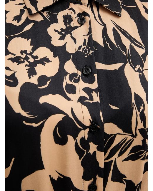 SIMONA CORSELLINI Natural Floral-Print Belted Midi Dress