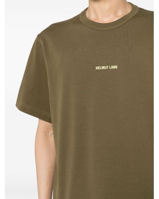 Helmut Lang Green Logo-print Cotton T-shirt for men
