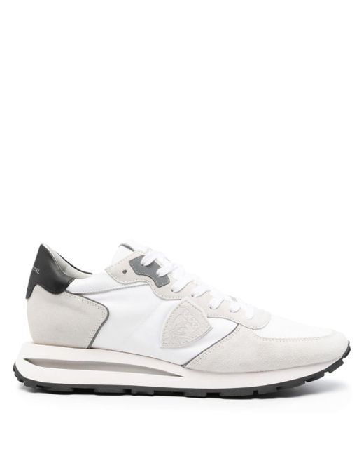 Philippe Model White Panelled Lace-Up Sneakers for men