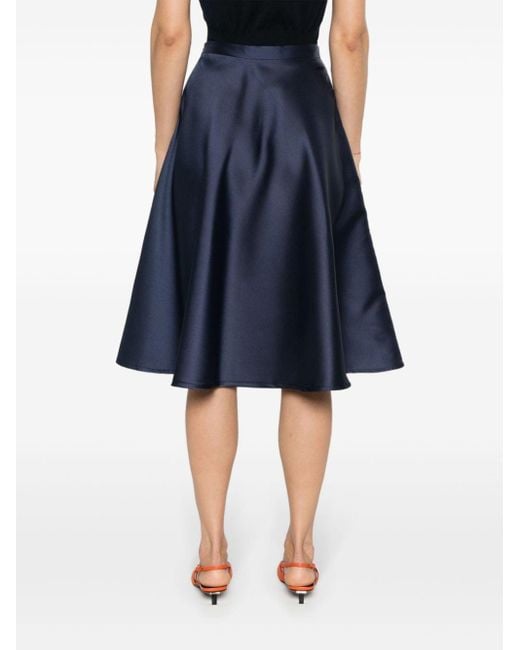 Blanca Vita Blue A-line Midi Skirt