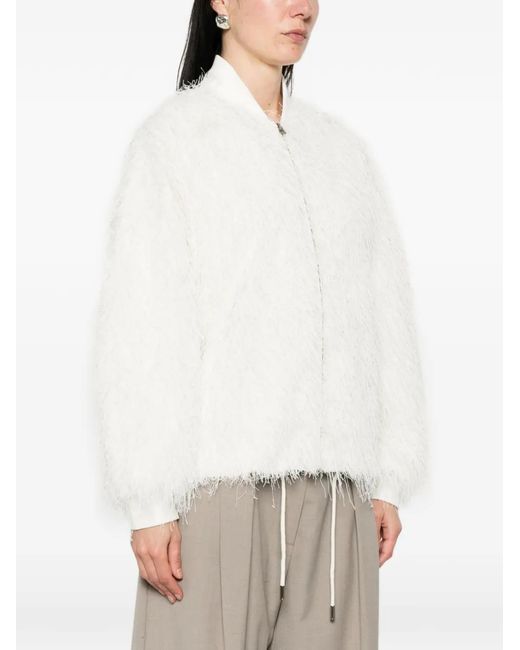 S.W.O.R.D White Fringed Bomber Jacket