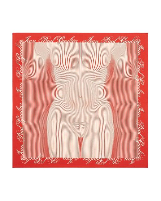 Jean Paul Gaultier Red Pinstripe Body Morphing Scarf