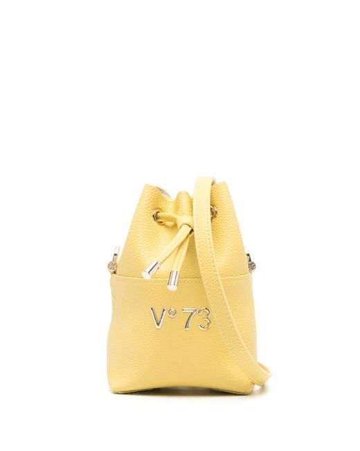 V73 Yellow Logo-lettering Bucket Bag