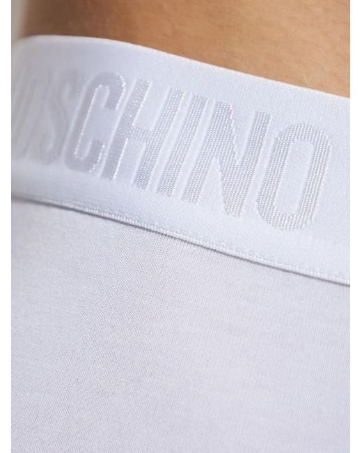 Moschino White Logo-Band Boxer Shorts for men