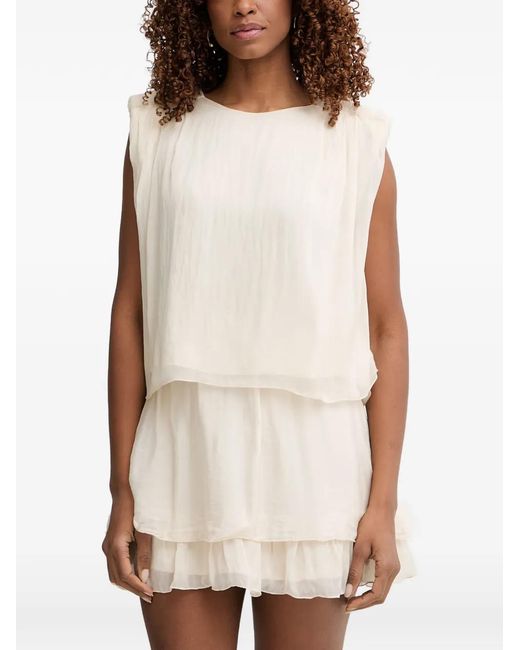 Haveone Natural Padded-Shoulder Layered-Effect Blouse