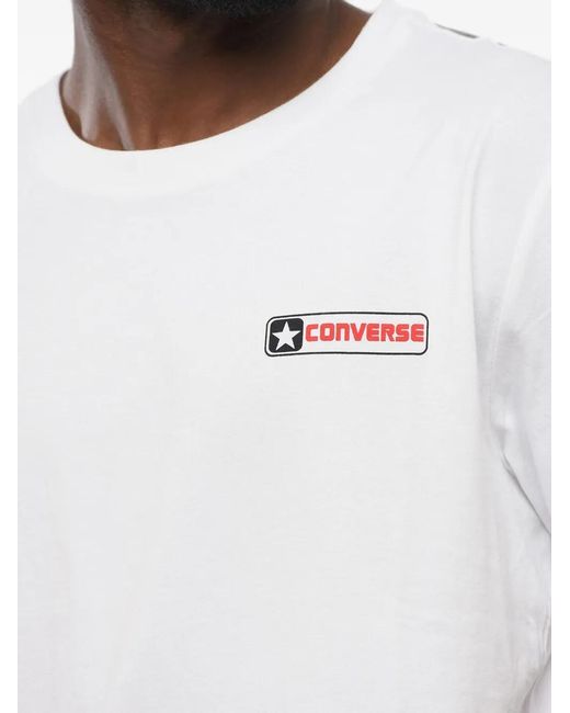Converse White Logo-Print T-Shirt for men