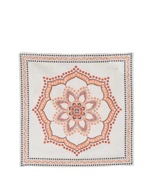 Brunello Cucinelli Pink Mandala-Print Handkerchief for men