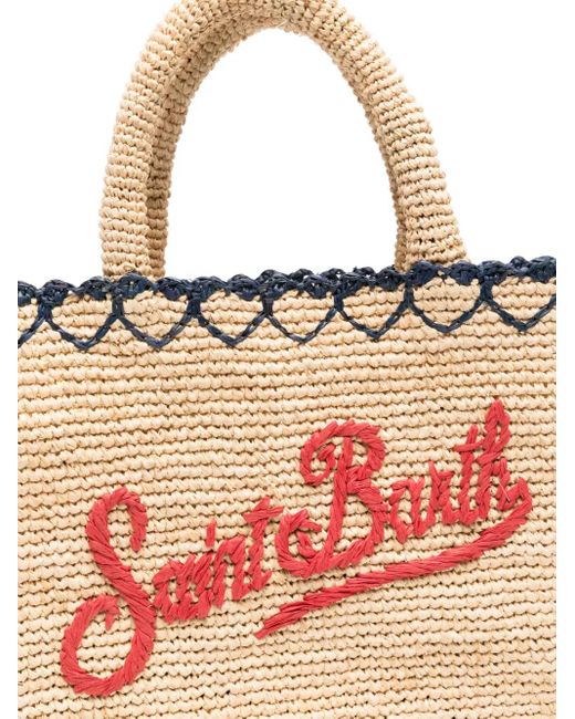 Mc2 Saint Barth Pink Raffia Tote Bag