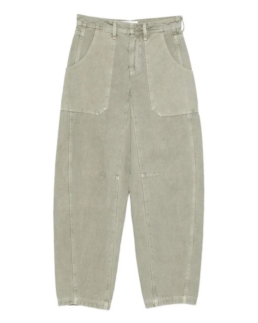 SLVRLAKE Denim Green Rookie Patch-Pocket Cargo Jeans