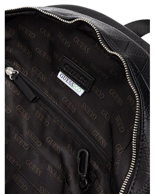Guess Black Torino Triangle-Pattern Backpack for men