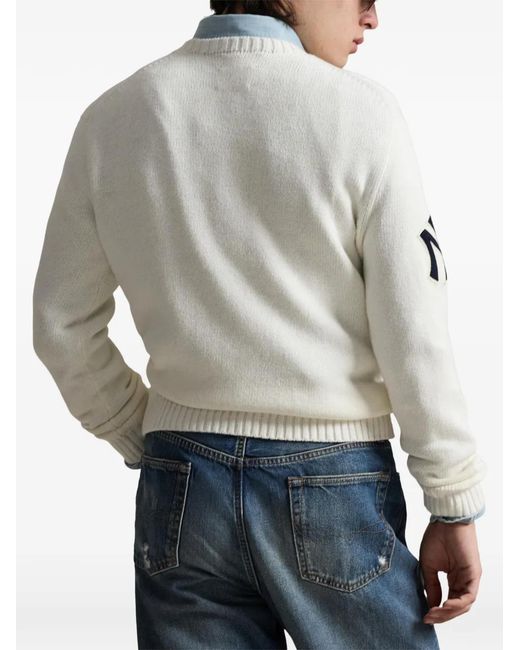 Polo Ralph Lauren White Polo Bear Sweater for men