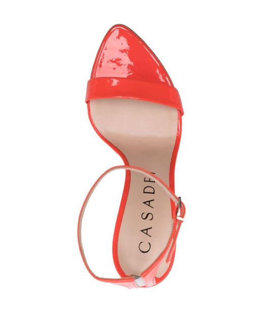 Casadei Red Scarlet Tiffany 100mm Patent Sandals