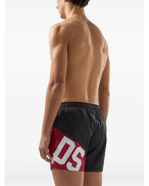 Gcds White Logo-Band Swim Shorts for men