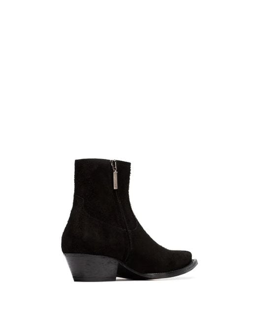 Saint Laurent Black Lukas 40Mm Cowboy Ankle Boots