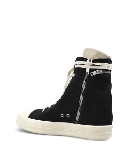 Rick Owens Black Zip-Embellishment Sneakers for men