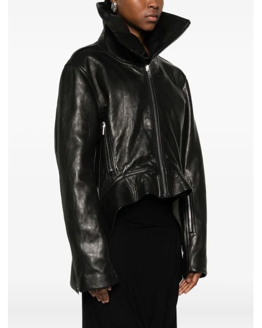 Rick Owens Black Exploder Leather Jacket