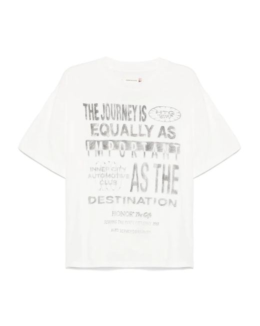 メンズ Honor The Gift Traveled Journey Tシャツ White