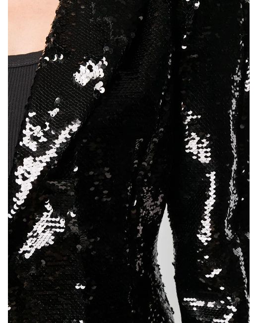 Philipp Plein Black Sequin-Embellished Blazer