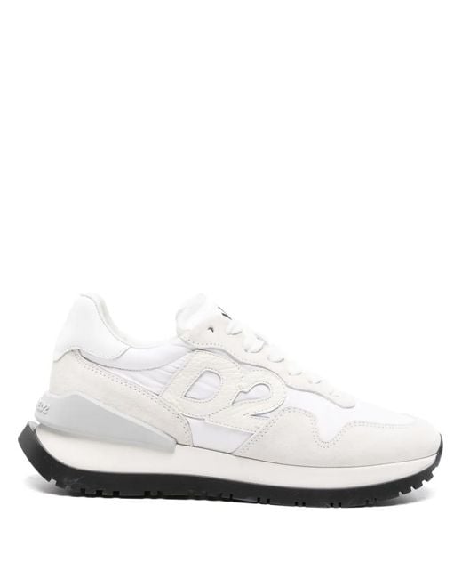 Baskets Lacées À Patch Logo DSquared² en coloris White
