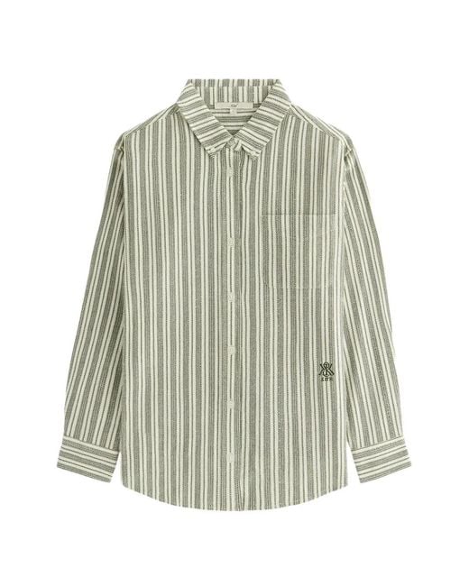 Kith White Ora Ii Vertical-Stripe Shirt