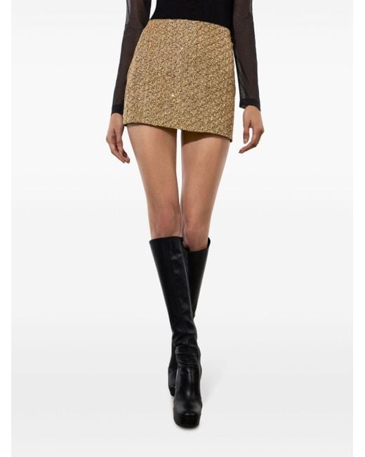 Alice + Olivia Natural Rubi Mini Skirt