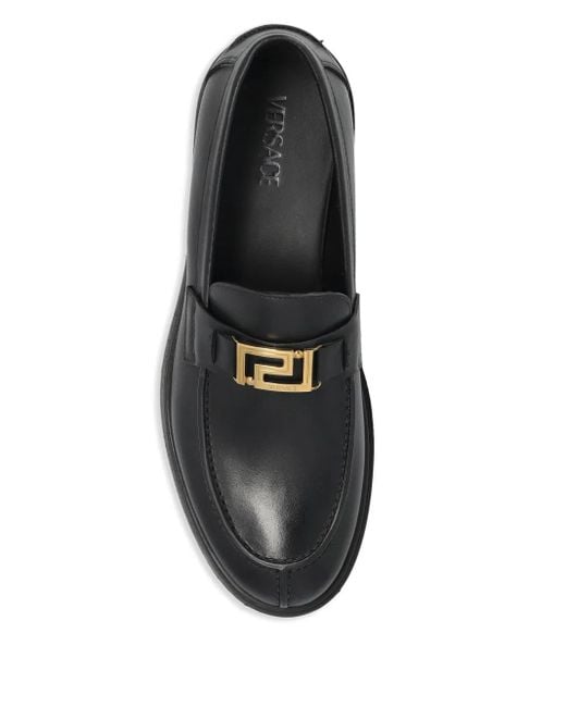 Versace Black Greca Loafers for men
