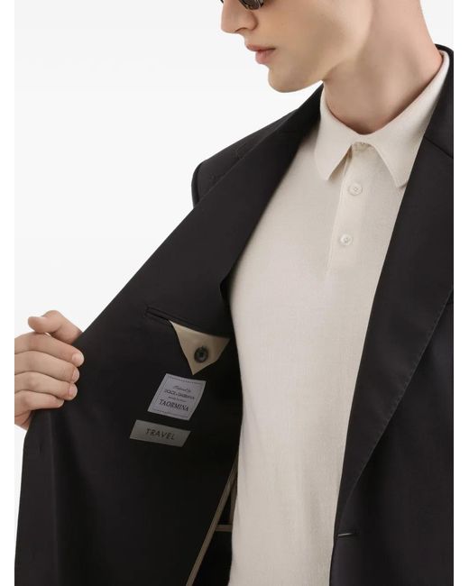 Dolce & Gabbana Black Single-Breasted Blazer for men