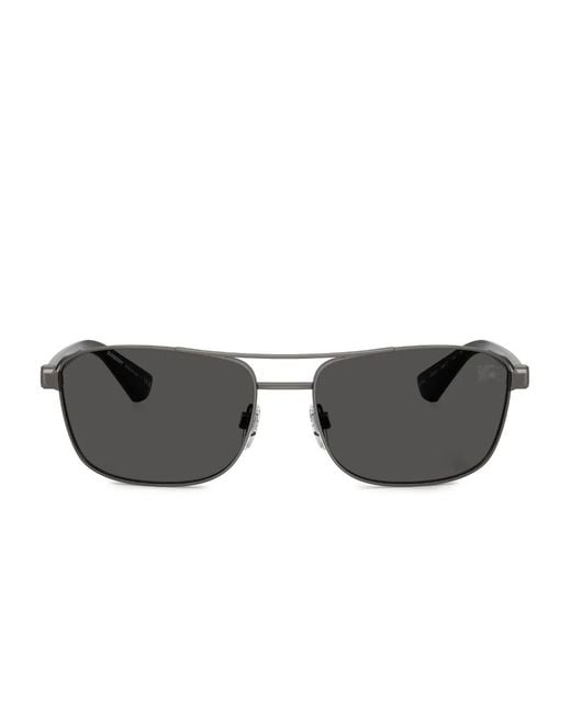 Burberry Gray Rectangle-Frame Sunglasses for men