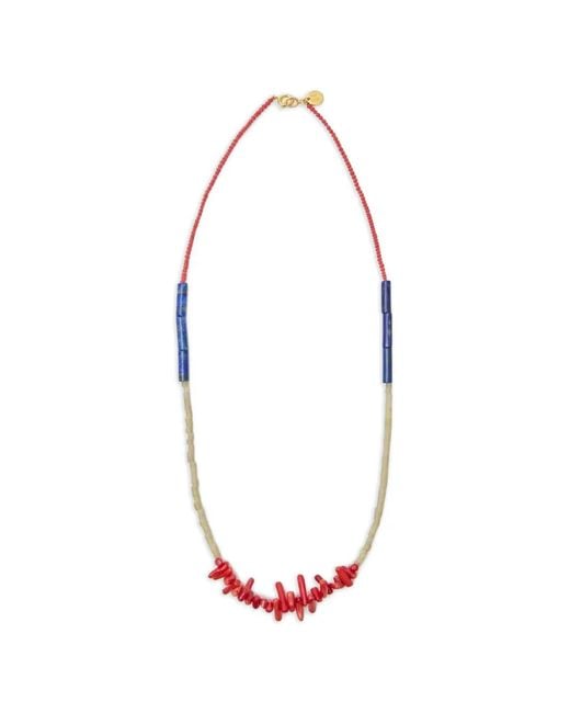 Undercover White Beaded-Stone Necklace