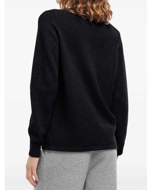 Barrie Blue Striped Ribbed-Knit Jumper
