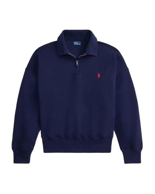 Polo Ralph Lauren Blue Polo Pony-Embroidered Sweatshirt